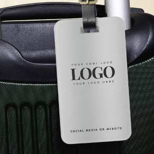 Metallic Grey Your Company Logo Business Custom Luggage Tag