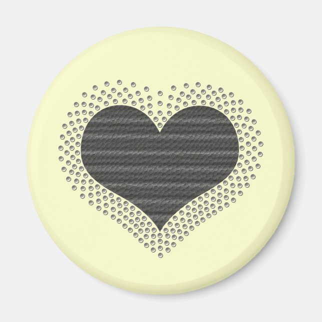 Metallic Heart Magnet, Grey Magnet (Front)