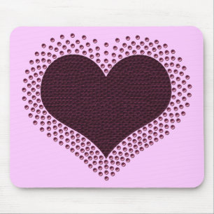 Metallic Heart Mousepad, Purple Mouse Mat