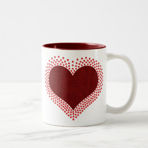 Metallic Heart Mug, Red Two-Tone Coffee Mug