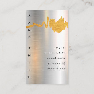 Metallic High Gloss Brass Scribble Business Card