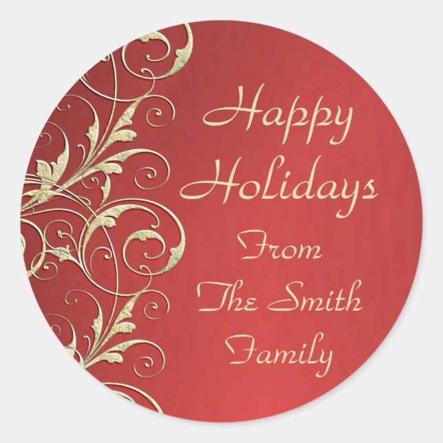 Metallic Holiday Sticker (Front)