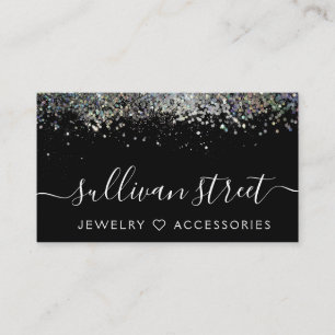 Metallic Holographic Glitter Jewellery Boutique Business Card