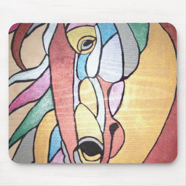 Metallic Horse Mouse Pad (Front)