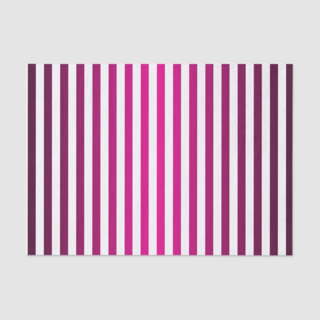 Metallic Hot Pink and White Stripes Tissue Paper (Front)