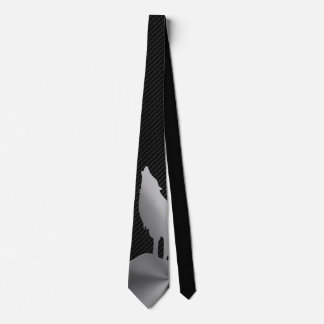 Metallic howling wolf with carbon fibre tie
