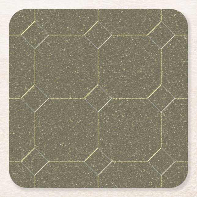Metallic Imprint  Square Paper Coaster (Front)