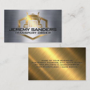 Metallic Industrial Truck Logo Business Card