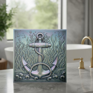 Metallic Iridescent Anchor D1223 Tile