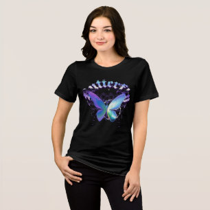 Metallic Iridescent Butterfly Tri-Blend Shirt