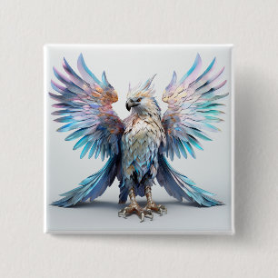 Metallic Iridescent Eagle  15 Cm Square Badge