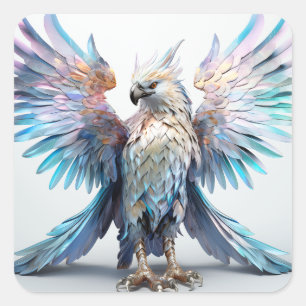 Metallic Iridescent Eagle  Square Sticker