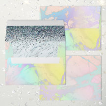 Metallic Iridescent Marble w/Opal Peacock Glitter