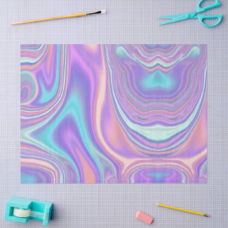 Metallic Iridescent Rainbow Pink Aqua Purple  Tissue Paper