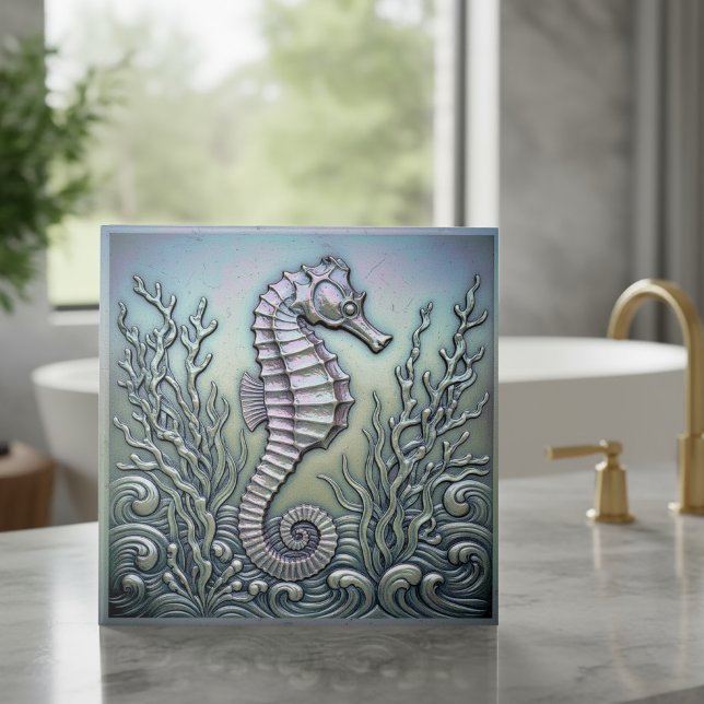 Metallic Iridescent Seahorse D1223 Tile (Creator Uploaded)