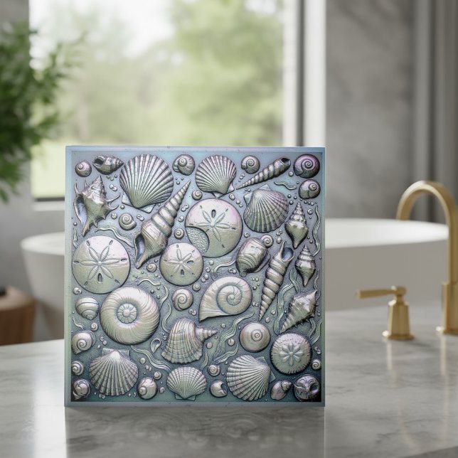 Metallic Iridescent Seashells D1223 Tile (Creator Uploaded)