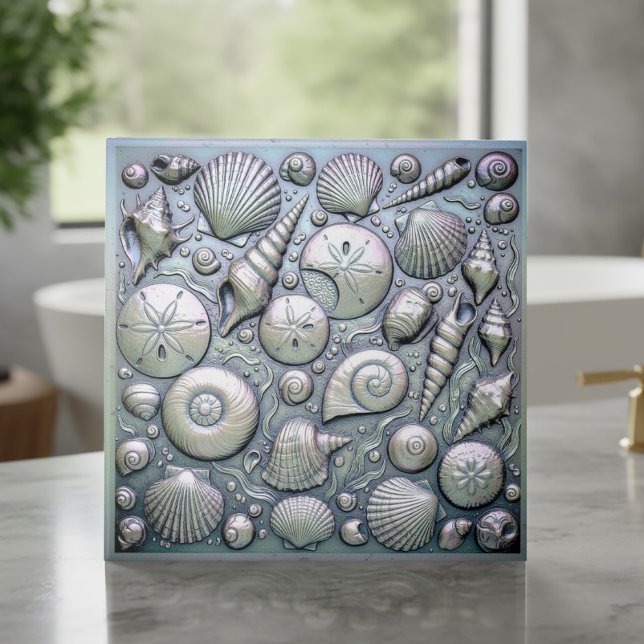 Metallic Iridescent Seashells ID1223 Tile (Creator Uploaded)