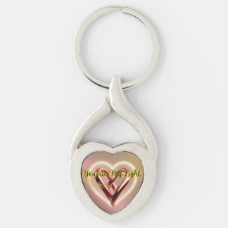 Metallic Key Heart Shape You are My Light Ring