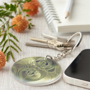 Metallic Leaves Key Ring
