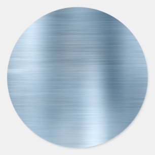 Metallic Light Blue Blank Classic Round Sticker