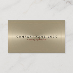 Metallic Light Gold Stainless Steel Look Business Card