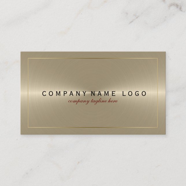 Metallic Light Gold Stainless Steel Look Business Card (Front)