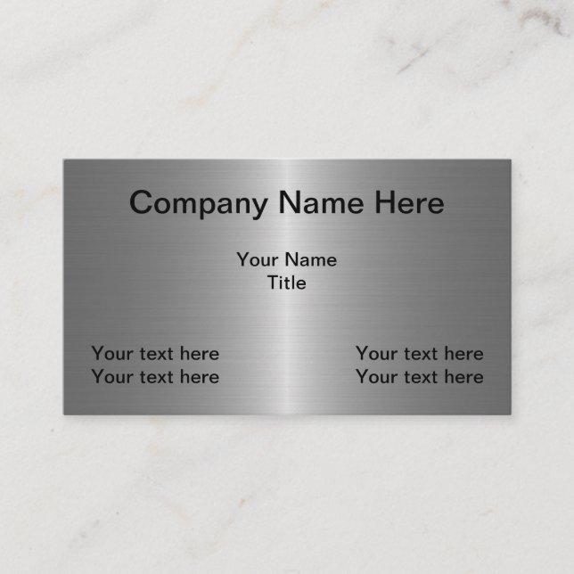 Metallic Look Build Your Own Business Card (Front)