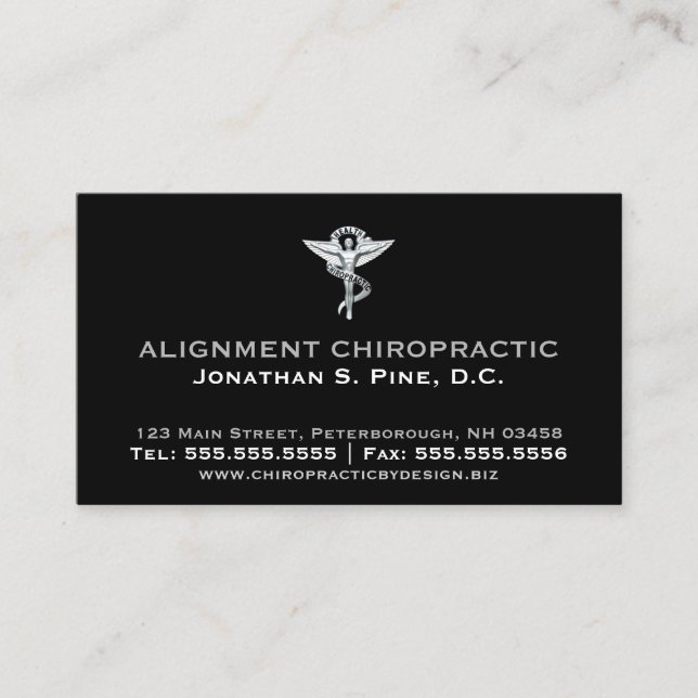 Metallic-Look Chiropractic Emblem Appointment Back (Front)