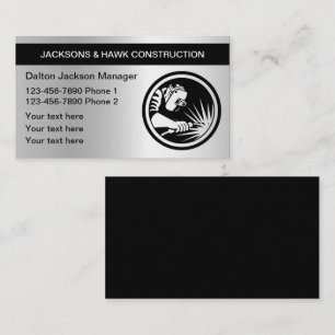 Metallic Look Construction Business Card