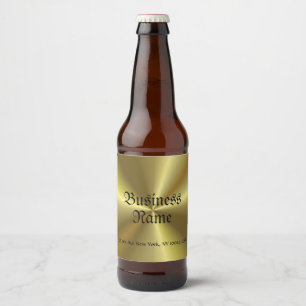 Metallic Look Faux Gold Old Style Handwritten Beer Bottle Label