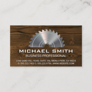 Metallic Lumber Saw   Wood Panel Business Card