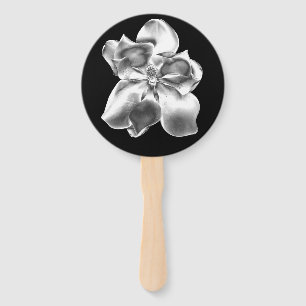 Metallic Magnolia flower on handheld fan program