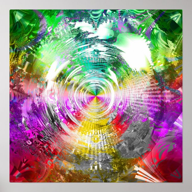 Metallic Mandelbrot 3c Poster (Front)