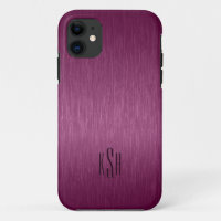 Metallic Maroon Red Brushed Aluminium Look