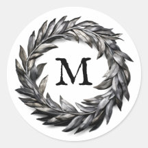 Metallic Masculine Wreath With Your Monogram