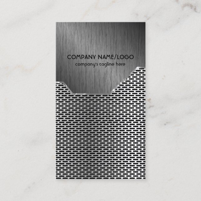 Metallic Mash and Brushed Steel  Business Card (Front)