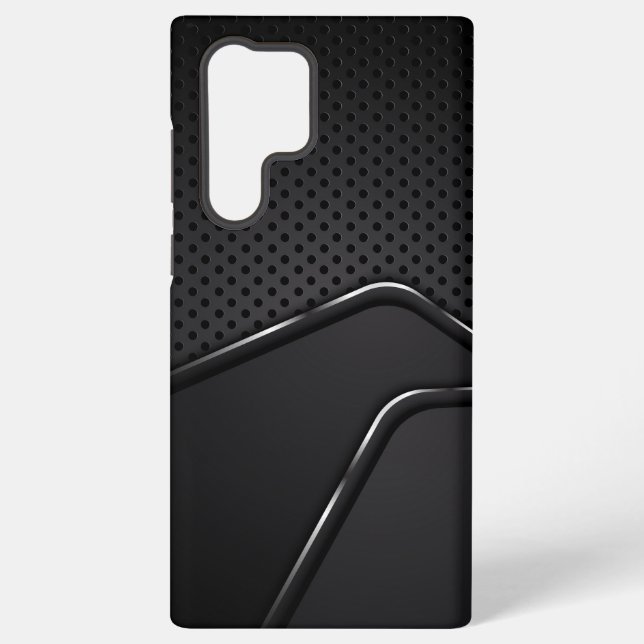 Metallic mash with silver dynamic line accents samsung galaxy s22 ultra case (Back)