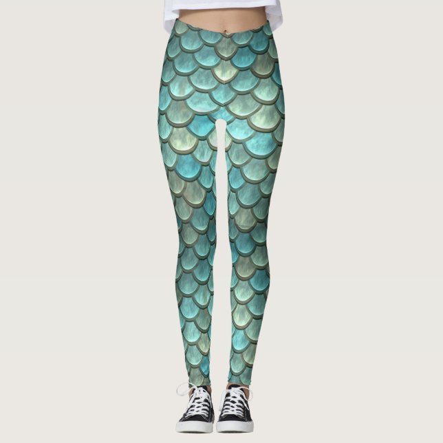 Metallic Mermaid Leggings (Front)