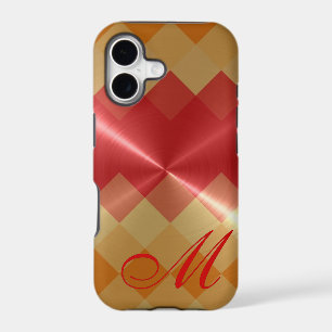Metallic Metal Diamond Pattern and Monogram 4