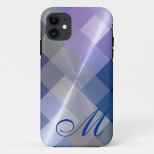 Metallic Metal Diamond Pattern and Monogram 5 iPhone 11 Case