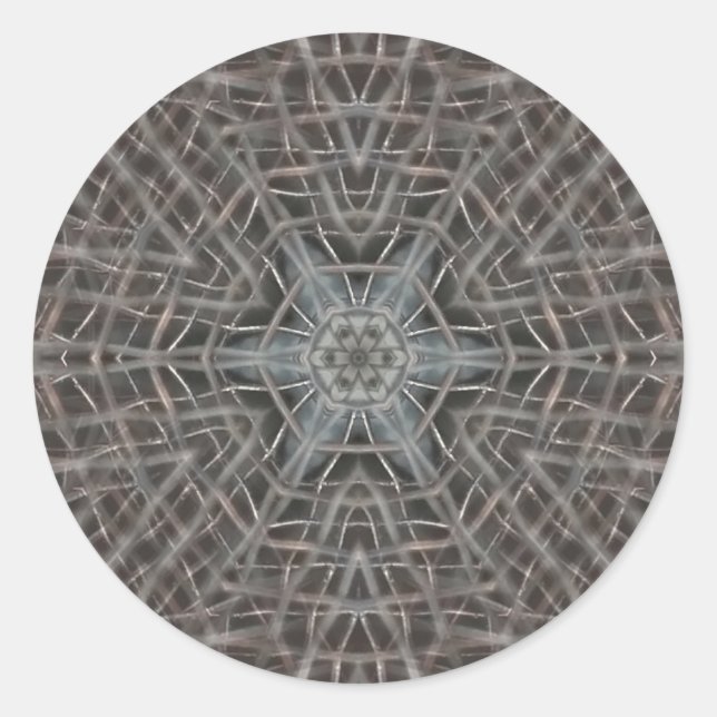 Metallic Metal Mesh Classic Round Sticker (Front)