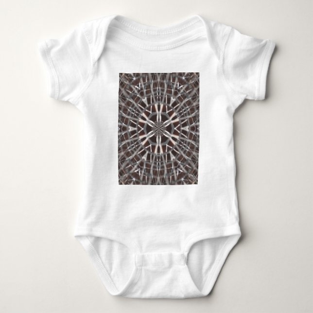 Metallic Metal Mesh Silver Baby Bodysuit (Front)