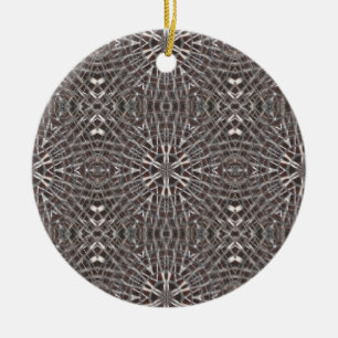 Metallic Metal Mesh Silver Ceramic Tree Decoration
