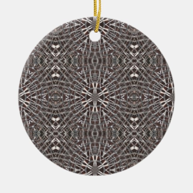 Metallic Metal Mesh Silver Ceramic Tree Decoration (Front)