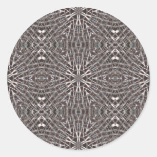 Metallic Metal Mesh Silver Classic Round Sticker