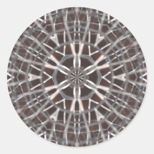 Metallic Metal Mesh Silver Classic Round Sticker