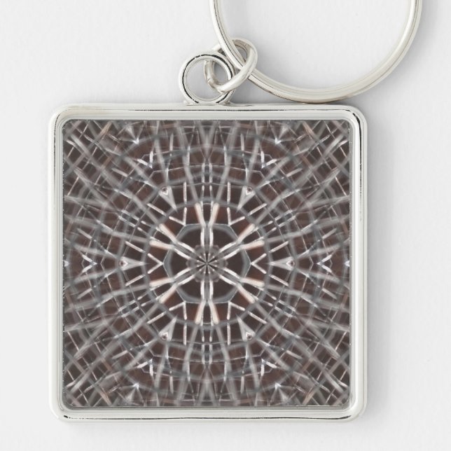 Metallic Metal Mesh Silver Key Ring (Front)
