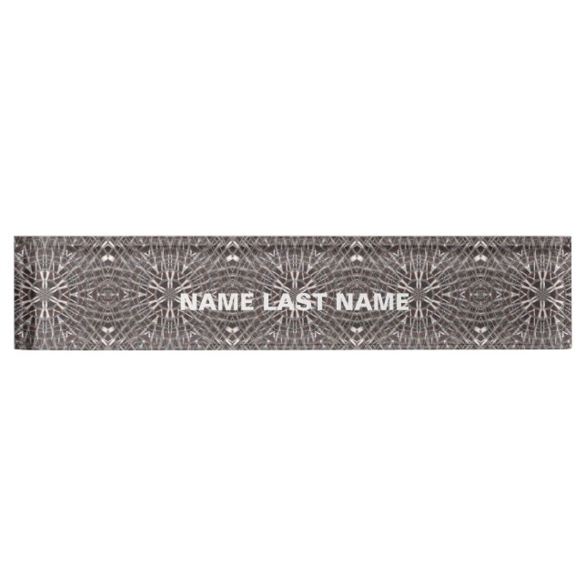 Metallic Metal Mesh Silver Nameplate (Front)