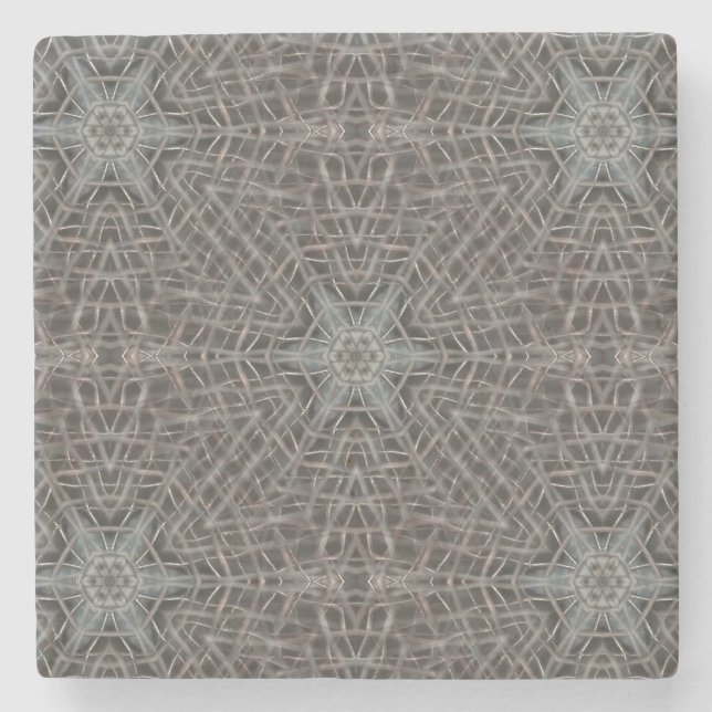 Metallic Metal Mesh Stone Coaster (Front)
