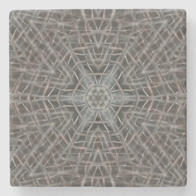 Metallic Metal Mesh Stone Coaster (Front)